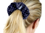 Scrunchie navy blue spots