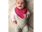 bandana bib pompons cerise