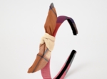 bow headband ruby lurex tartan