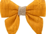 Mini bow tie clip ochre