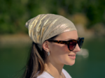 Headscarf headband- Adult size  glitter linen