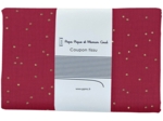 1 m fabric coupon gaze pois or grenat