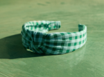 Large Crossed Headband green mint gingham