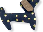 Basset hound hair clip navy gold star