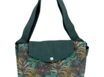 Tote bag with a zip palmia emeraude