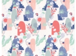 1 m fabric coupon ex2305 sunny elephant