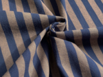 Cotton fabric ex2647 navy brown stripes