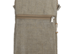 Quilted phone pocket golden linen