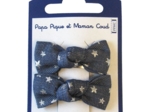 Small bows hair clips silver star jeans