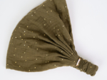 Headscarf headband- child size gaze pois or kaki