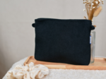 Coton clutch bag black corduroy