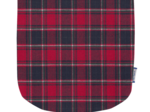Flap of small shoulder bag tartan rouge
