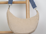 Half-moon bag beige corduroy