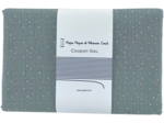 1 m fabric coupon gaze pois or bleu gris