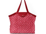 Pleated tote bag - Medium size ladybird gingham