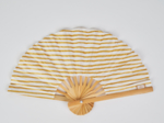Hand-held fan rayé or blanc