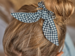 Bunny ear Scrunchie vichy noir