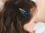 Star flower hairclip bulle bronze marine