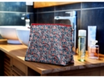 Cosmetic bag with flap flowered london