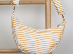 Half-moon bag rayé or blanc