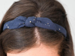 bow headband gaze pois or marine