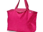 Tote bag with a zip fuchsia gold star