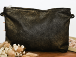 Coton clutch bag suédine pailletée or