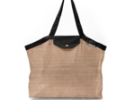 Pleated tote bag - Medium size bronze copper stripe 