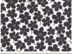 Cotton fabric ex2424 black and white primroses