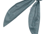 Long tail scrunchie gaze pois or bleu gris