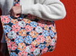 Foldable tote bag anémones rayées