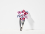 Star flower hairclip rose grenadine