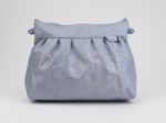 Pleated clutch bag iridescent denim