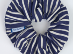 Scrunchie striped  ivory navy