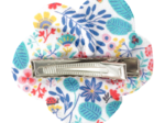 Flower petal hair slide small  champêtre bleuté