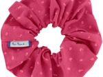 Scrunchie plumetis rose fuchsia