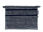 Aloïs flat pouch striped silver dark blue