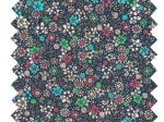 Cotton fabric green azure flower