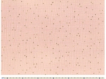 Cotton Fabric gaze pois or rose