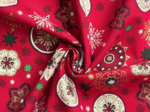 Cotton fabric ex2654 gold red christmas mandala