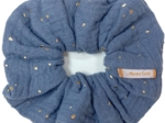 Scrunchie gauze gray gold
