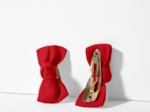 Small bows hair clips red