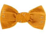 Small bow hair slide gaze dentelle ocre