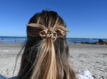 Bunny ear Scrunchie copper linen