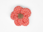 Flower petal hair slide small  neon orange gingham