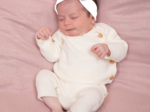 Jersey knit baby headband gauze pink
