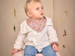 bandana bib porcelaine rosée