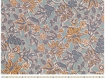 Coated fabric ex2400 ice blue and ocre indian flower