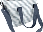 Cooler bag striped blue gray glitter