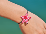 Pony-tail elastic hair star ladybird gingham
